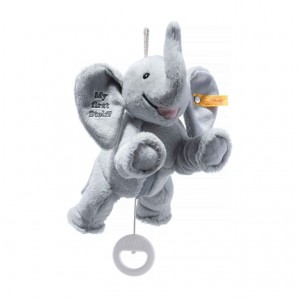 Steiff My First Ellie Elephant Musical Pull Toy Toys Light Grey | 6394-NQHRO