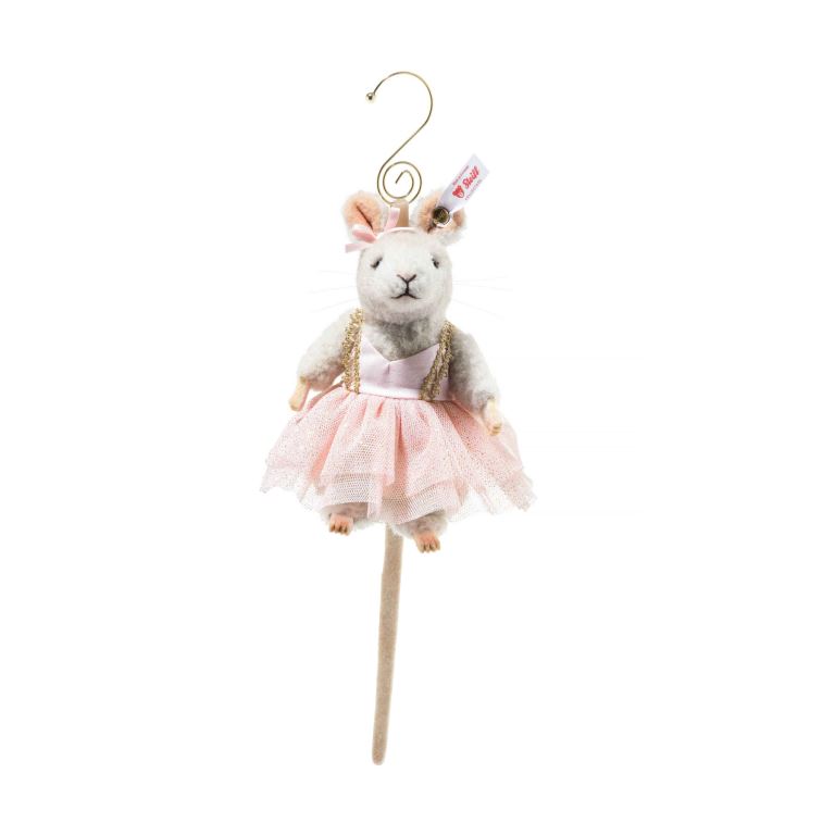 Steiff Ballerina Mouse Holiday Ornament - 2024 Limited Edition Collectible Animals Light Grey | 2739-KVTMD